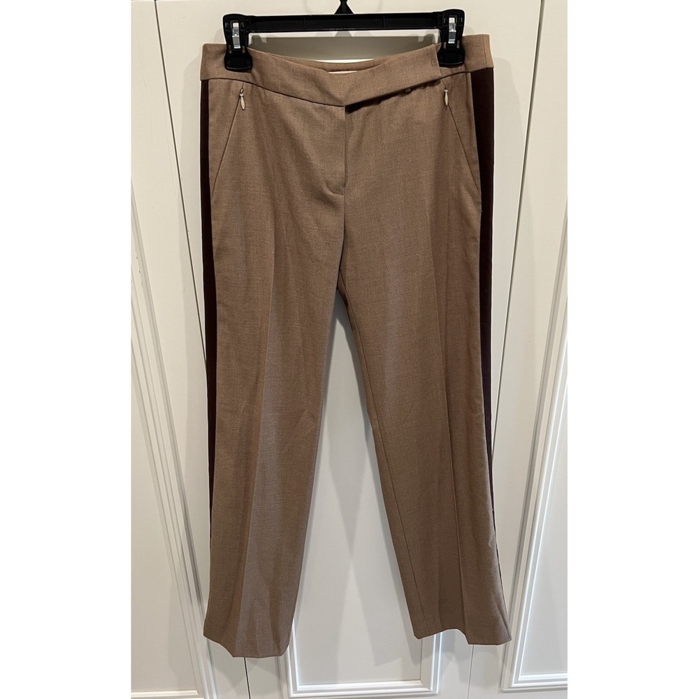 La Feta Brown Dress Pants Size 38 US 6/8 Side Stripe Equestrian‎ Designer